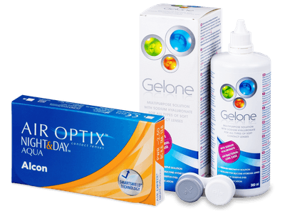 Air Optix Night and Day Aqua (6 lente) + Gelone Solucion 360 ml