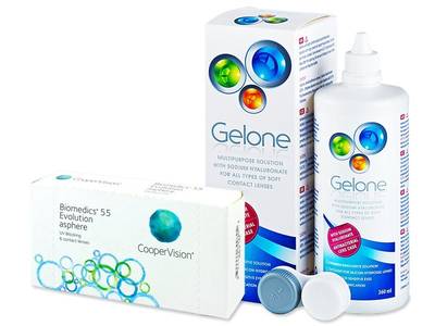 Biomedics 55 Evolution (6 lente) + Gelone Solucion 360 ml