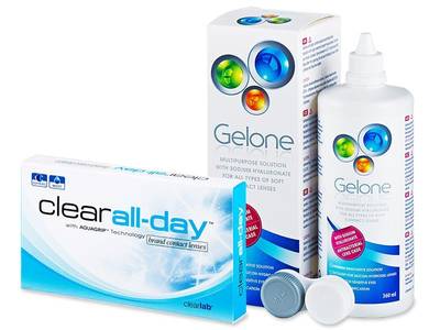 Clear All-Day (6 lente) + Gelone Solucion 360 ml - Package deal