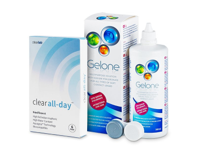 Clear All-Day (6 lente) + Gelone Solucion 360 ml - Package deal