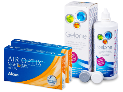 Air Optix Night and Day Aqua (2x3 lente) + Gelone Solucion 360 ml - Package deal