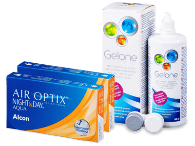 Air Optix Night and Day Aqua (2x3 lente) + Gelone Solucion 360 ml