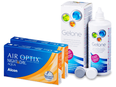 Air Optix Night and Day Aqua (2x3 lente) + Gelone Solucion 360 ml - Package deal