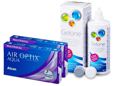 Air Optix Aqua Multifocal (2x3 lente) + Gelone Solucion 360 ml - Package deal