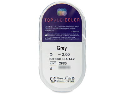 TopVue Color - Grey - Lente me Ngjyre & Optike (2 lente) - Blister pack preview