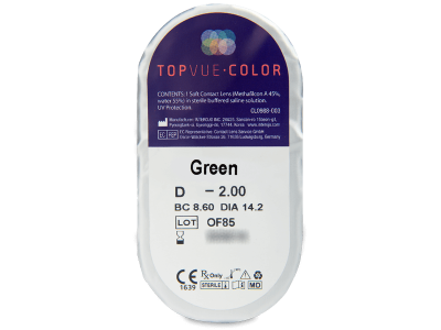 TopVue Color - Green - Lente me Ngjyre & Optike (2 lente) - Blister pack preview