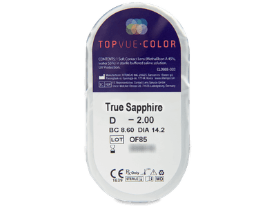 TopVue Color - True Sapphire - Lente me Ngjyre & Optike (2 lente) - Blister pack preview