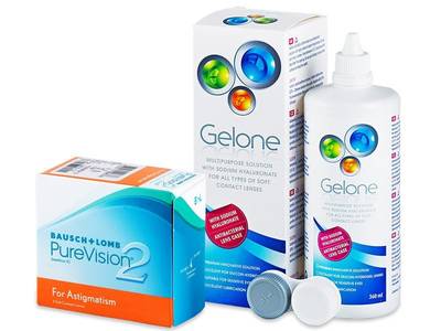 PureVision 2 For Astigmatism (6 lente) + Gelone Solucion 360 ml