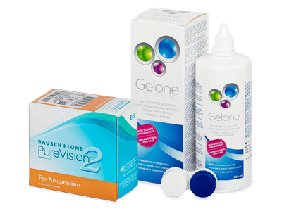 PureVision 2 For Astigmatism (6 lente) + Gelone Solucion 360 ml