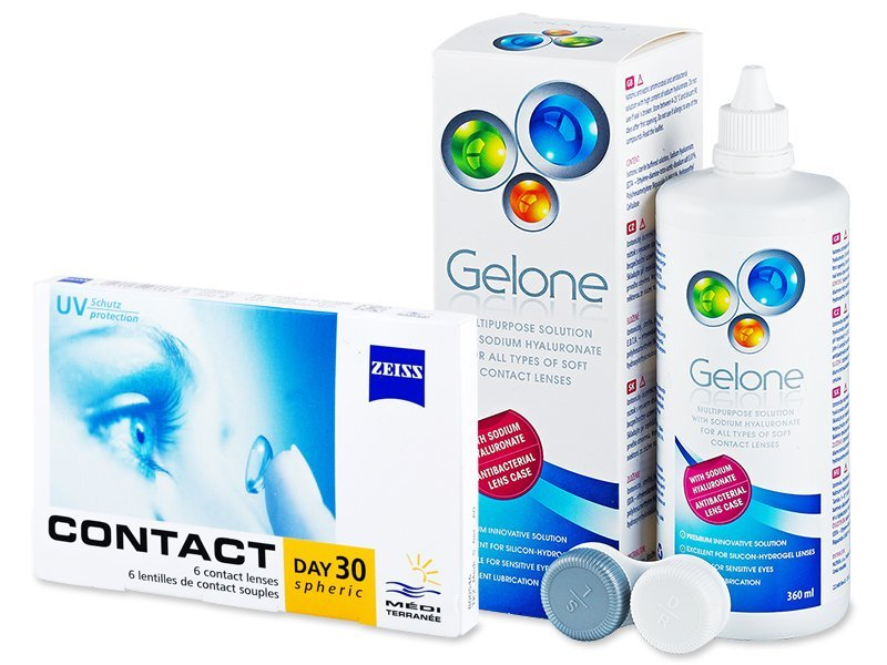 Carl Zeiss Contact Day 30 Spheric (6 lenses) - thjerza per sy + Gelone Solution 360 ml - Package deal
