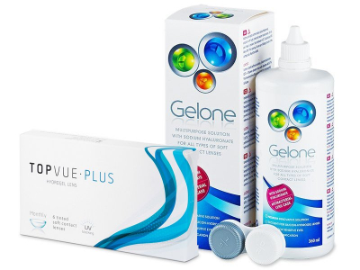 TopVue Plus (6 lente) + Solucion Gelone 360 ml - Package deal