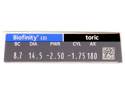 Biofinity Toric (3 lente) - Attributes preview