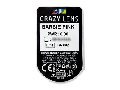 CRAZY LENS - Barbie Pink - Lente kozmetike ditore (2 lente) - Blister pack preview