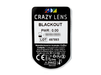 CRAZY LENS - Black Out - Lente kozmetike ditore (2 lente) - Blister pack preview