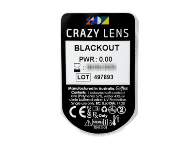 CRAZY LENS - Black Out - Lente kozmetike ditore (2 lente) - Blister pack preview