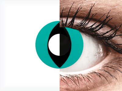 CRAZY LENS - Cat Eye Aqua - Lente kozmetike ditore (2 lente)