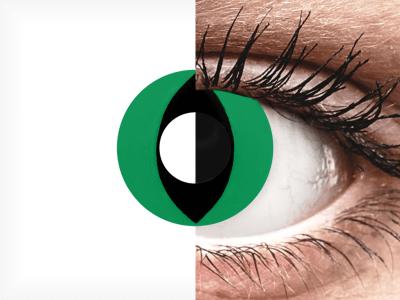 CRAZY LENS - Cat Eye Green - Lente kozmetike ditore (2 lente)