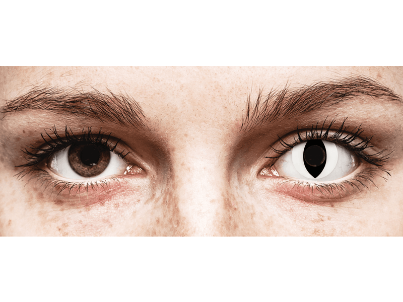 CRAZY LENS - Cat Eye White - Lente kozmetike ditore (2 lente)