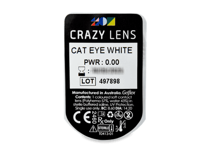 CRAZY LENS - Cat Eye White - Lente kozmetike ditore (2 lente) - Blister pack preview