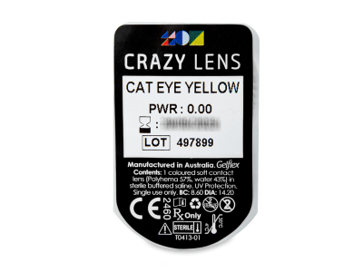 CRAZY LENS - Cat Eye Yellow - Lente kozmetike ditore (2 lente) - Blister pack preview