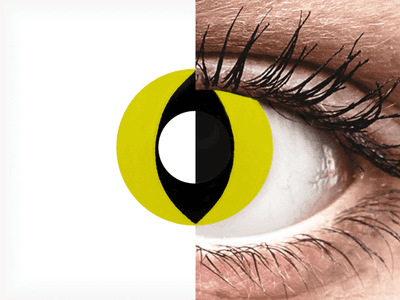 CRAZY LENS - Cat Eye Yellow - Lente kozmetike ditore (2 lente)