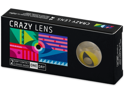 CRAZY LENS - Cat Eye Yellow - Lente kozmetike ditore (2 lente)