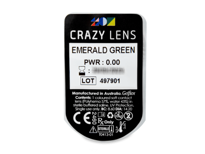 CRAZY LENS - Emerald Green - Lente kozmetike ditore (2 lente) - Blister pack preview