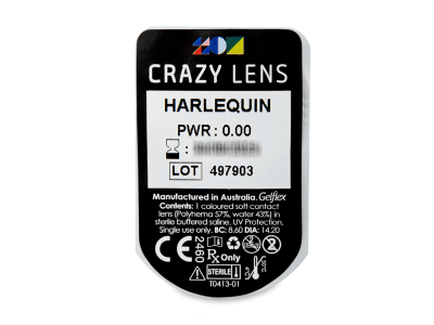 CRAZY LENS - Harlequin - Lente kozmetike ditore (2 lente) - Blister pack preview