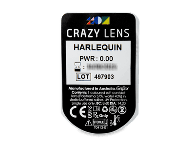 CRAZY LENS - Harlequin - Lente kozmetike ditore (2 lente) - Blister pack preview