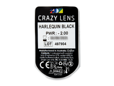 CRAZY LENS - Harlequin Black - Lente optike ditore (2 lente) - Blister pack preview