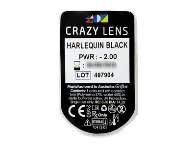 CRAZY LENS - Harlequin Black - Lente optike ditore (2 lente) - Blister pack preview