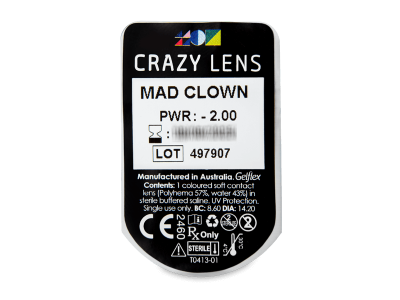 CRAZY LENS - Mad Clown - Lente optike ditore (2 lente) - Blister pack preview