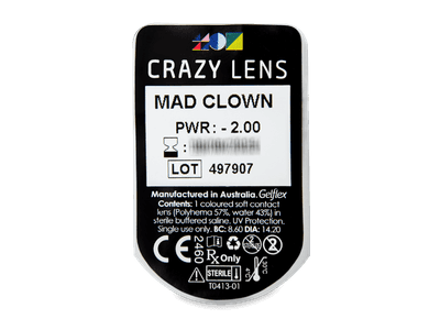 CRAZY LENS - Mad Clown - Lente optike ditore (2 lente) - Blister pack preview