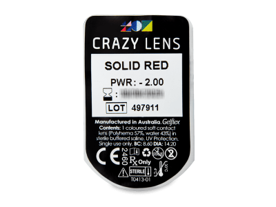 CRAZY LENS - Solid Red - Lente optike ditore (2 lente) - Blister pack preview