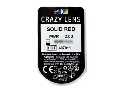 CRAZY LENS - Solid Red - Lente optike ditore (2 lente) - Blister pack preview