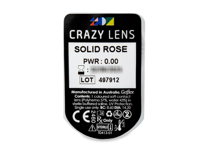 CRAZY LENS - Solid Rose - Lente kozmetike ditore (2 lente) - Blister pack preview