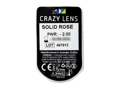 CRAZY LENS - Solid Rose - Lente optike ditore (2 lente) - Blister pack preview