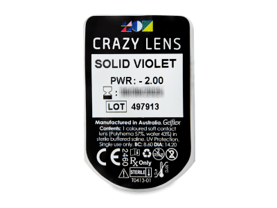 CRAZY LENS - Solid Violet - Lente optike ditore (2 lente) - Blister pack preview