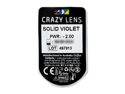 CRAZY LENS - Solid Violet - Lente optike ditore (2 lente) - Blister pack preview