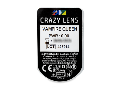 CRAZY LENS - Vampire Queen - Lente kozmetike ditore (2 lente) - Blister pack preview