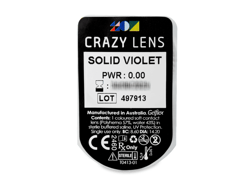 CRAZY LENS - Solid Violet - Lente kozmetike ditore (2 lente) thumbnail 6