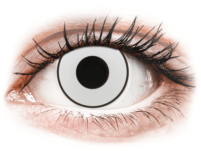CRAZY LENS - White Black - Lente kozmetike ditore (2 lente) - Coloured contact lenses