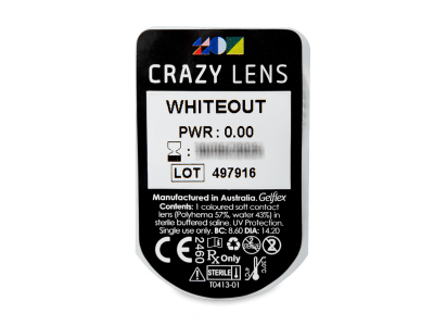 CRAZY LENS - WhiteOut - Lente kozmetike ditore (2 lente) - Blister pack preview
