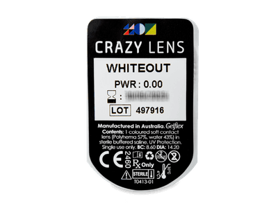 CRAZY LENS - WhiteOut - Lente kozmetike ditore (2 lente) - Blister pack preview