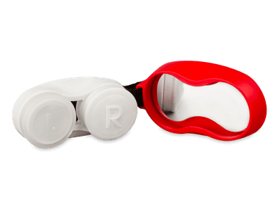 Lens case with carbiner - red - Previous design