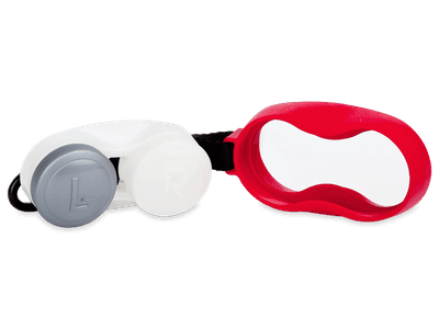 Lens case with carbiner - red 