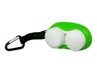 Lens case with carbiner - green