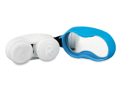 Lens case with carbiner - blue 