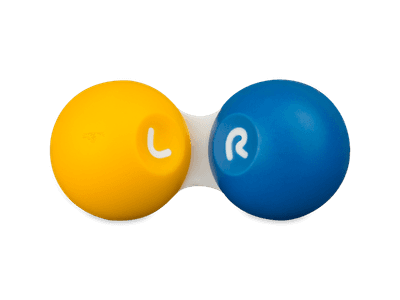 Contact lens case - yellow & blue