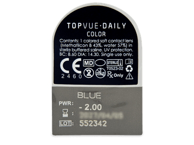 TopVue Daily Color - Blue - Lente optike ditore (2 lente) - Blister pack preview